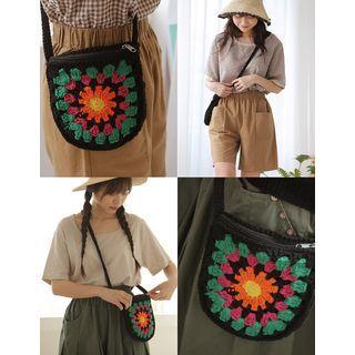 Crochet Crossbody Bag Black - One Size