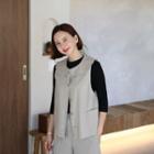 Frill-collar Linen Blend Vest