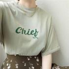 Lettering Loose-fit Short-sleeve T-shirt