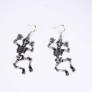 Skeleton Drop Earring 1 Pair - Skeleton Drop Earring - Silver - One Size