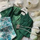 Short-sleeve Shirt / Floral A-line Skirt