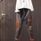 Frog-buttoned Harem Jeans