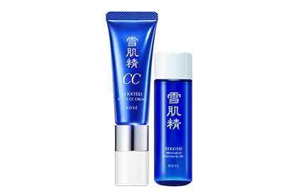 Kose - Cc Cream Kit Set: White Cc Cream Spf 50+ Pa++++ (#02 Ochre) 26ml + Cleansing Oil 35ml  2 Pcs