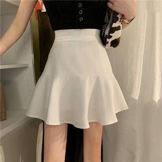 High-waist Mermaid A-line Mini Skirt