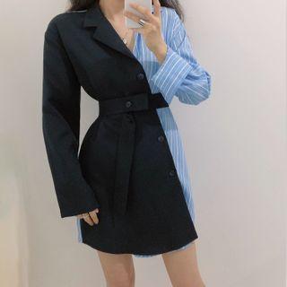 Stripe Panel Blazer Dress