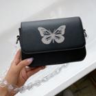 Mini Butterfly Print Chain Crossbody Bag