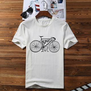 Short-sleeve Bike Print T-shirt