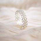 925 Sterling Silver Open Ring Lace Cutout Open Ring - One Size