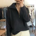 Half Zip Sweater Dark Gray - One Size