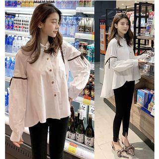 Ruffle Dip Back Blouse White - One Size