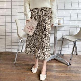 Flared Long Leopard Skirt