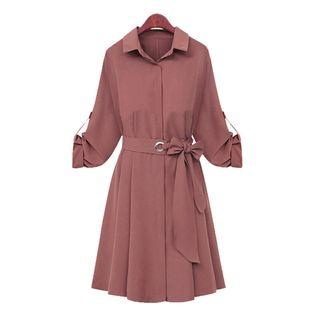 Tie Waist Collared Dress