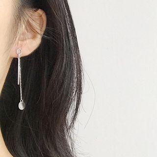 Asymmetrical Sterling Silver Fringed Earring E168 - 1 Pair - Silver - One Size