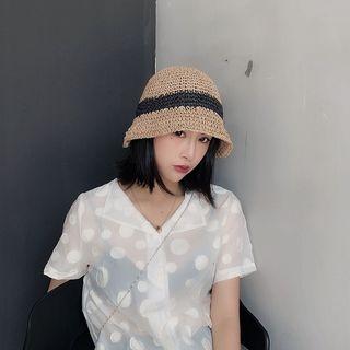 Straw Bucket Hat As Shown In Figure - One Size
