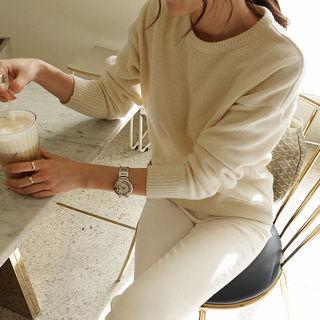 Crewneck Cashmere Blend Sweater One Size