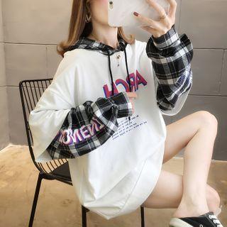 Lettering Hood Long-sleeve T-shirt