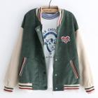 Corduroy Color Block Baseball Jacket