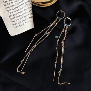 Rhinestone Alloy Fringed Earring 01# - Stud Earring - One Size