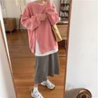Slit Sweatshirt / Midi A-line Skirt