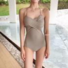 Shirred Tie-back Swimsuit