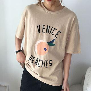 Peach Print Short-sleeve T-shirt