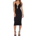 Cut Out Front Spaghetti Strap Bodycon Dress