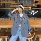 Plain Long-sleeve T-shirt / Double-breasted Blazer
