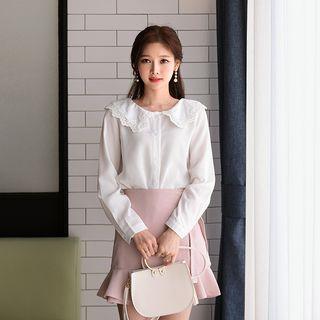 Lace-trim Collar Shirt