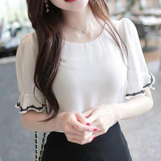 Crochet-trim Bell-cuff Top