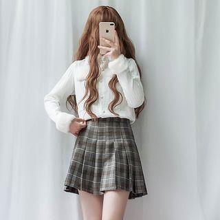 Long-sleeve Fluffy Trim Shirt