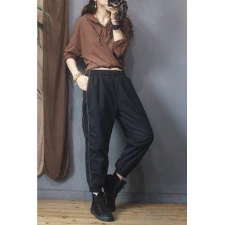 Band-waist Padded Harem Pants