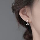 Mermaid Tail Rhinestone Faux Pearl Dangle Earring 1 Pair - Silver - One Size
