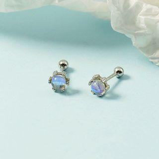 Faux Crystal Alloy Earring 1 Pair - Earrings - Silver - One Size