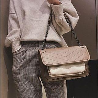 Chain Detail Flap Messenger Bag