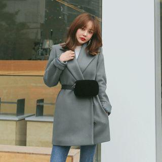 Notched-lapel Long Wrap Blazer