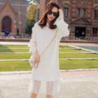 Hooded Lace Panel Pullover Dress