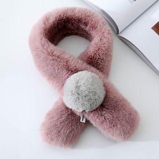 Faux Fur Bobble Neck Scarf