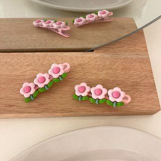 Flower Resin Hair Clamp Tulip - Pink - One Size