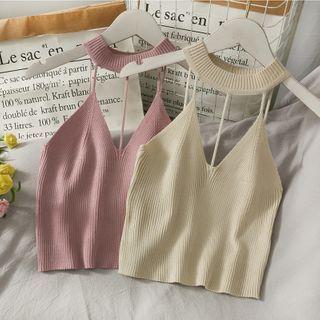 Cutout Halter Choker Top In 6 Colors