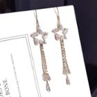 Rhinestone Star Fringed Earring 1 Pair - Gold - One Size