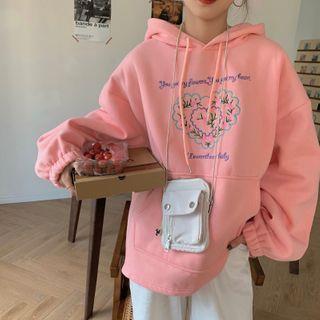 Embroidery Hoodie Pink - One Size