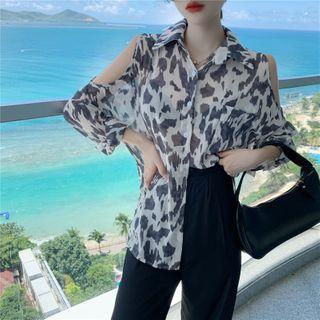Cold Shoulder Sheer Shirt