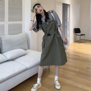 Strappy Overall Dress / Short-sleeve T-shirt