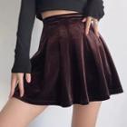 Velvet A Line Mini Skirt