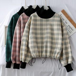 Patchwork Turtleneck Loose-fit Pullover