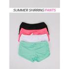 Drawstring-waist Shirred Sweat Shorts