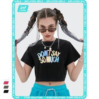 Details Lettering Crop T-shirt
