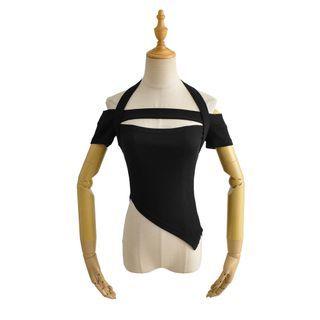 Asymmetrical Cold-shoulder Cutout T-shirt