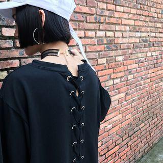 Short Sleeve Letter Tie-back T-shirt