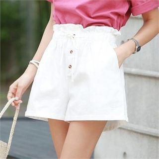 Paperbag-waist Button-fly Shorts